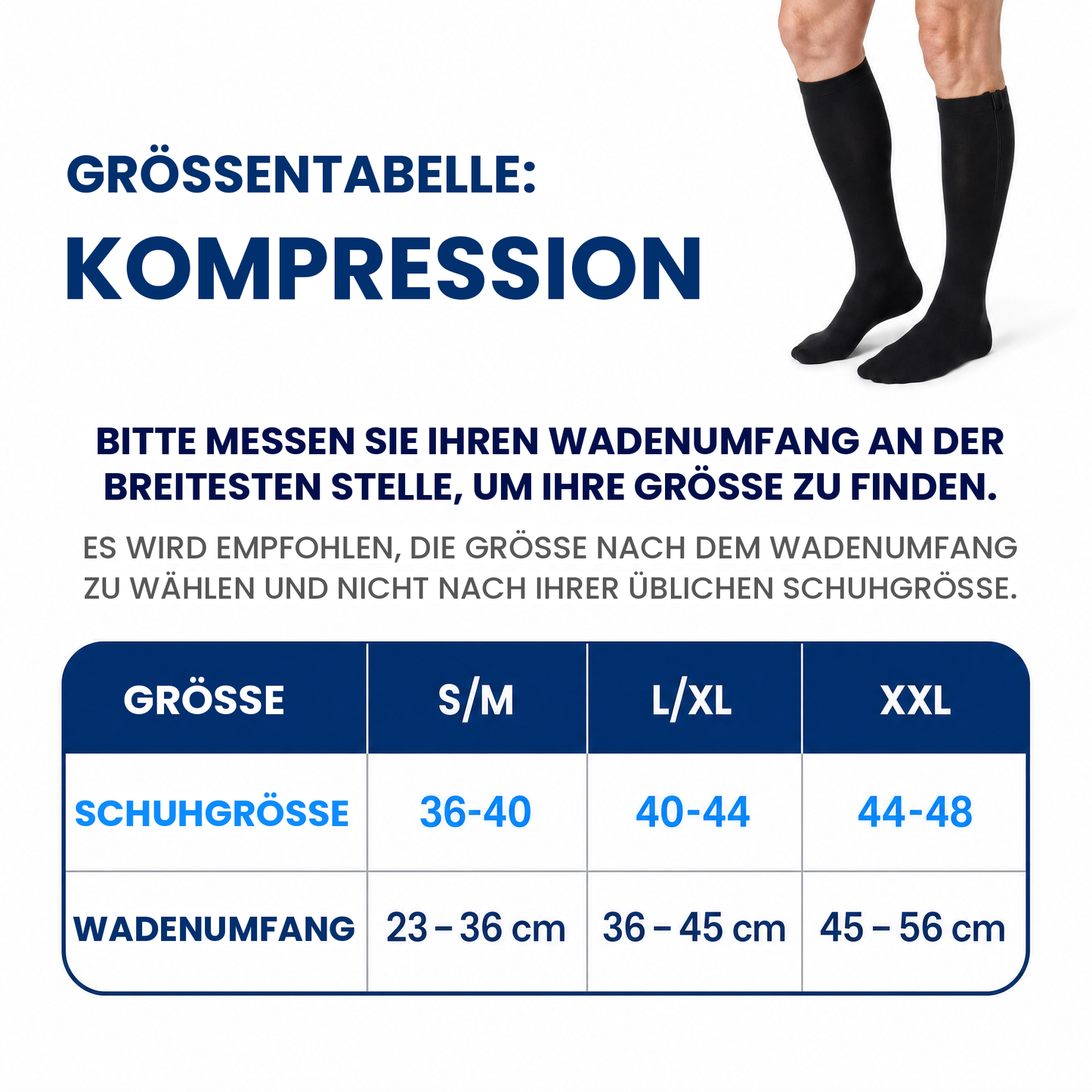 Kompressionsstrümpfe mit Reißverschluss